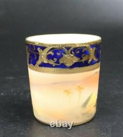 Old Noritake Hand Painted Kinsai Cup & Saucer Vintage Coffee Tea Cup Japan Used