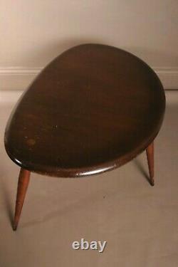 One Ercol Pebble Nest Table from a set of tables, Vintage Coffee table 44 x 65cm