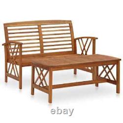Outdoor Patio Wooden Furniture Vintage Garden Bench And Coffee Table Bistro Set