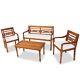 Outdoor Wooden Furniture Set Vintage Solid Bench Chairs Coffee Table Cushion Uk