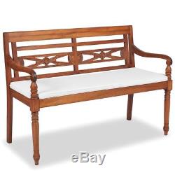 Outdoor Wooden Furniture Set Vintage Solid Bench Chairs Coffee Table Cushion UK