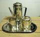 Pm Italy Vintage Mid Century Modern Silver Gold Plate Coffee Tea Set With Tray
