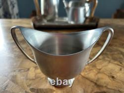 Picquot Ware Magnalium Tea and Coffee Set with Tray 1950s Vintage