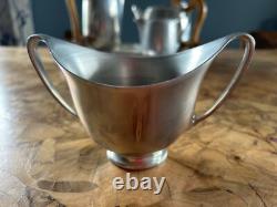 Picquot Ware Magnalium Tea and Coffee Set with Tray 1950s Vintage