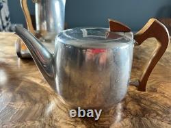 Picquot Ware Magnalium Tea and Coffee Set with Tray 1950s Vintage