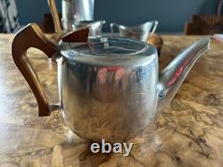 Picquot Ware Magnalium Tea and Coffee Set with Tray 1950s Vintage