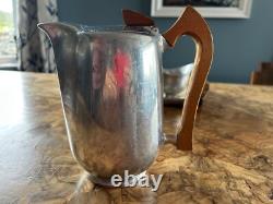 Picquot Ware Magnalium Tea and Coffee Set with Tray 1950s Vintage