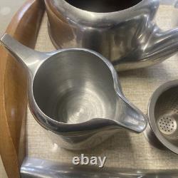 Piquot Ware Vintage Tea And Coffee Set & Rostfritt Tea Strainer Nice Condition