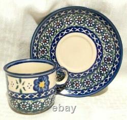 Polish Pottery Tea Coffee Set 11 pc -Unikat Boleslawiec, Poland Handmade/Painted