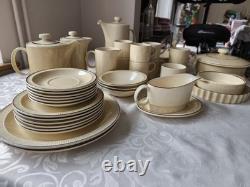 Poole Pottery Parkstone Vintage Brown Rim Tea And Dinner Set