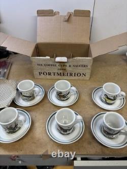 Portmeirion Birds of Britain 1978 Coffee Set With Milk And Sugar+ 6 Side Plates