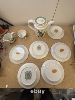 Portmeirion Birds of Britain 1978 Coffee Set With Milk And Sugar+ 6 Side Plates