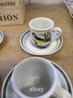 Portmeirion Birds of Britain 1978 Coffee Set With Milk And Sugar+ 6 Side Plates