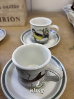 Portmeirion Birds of Britain 1978 Coffee Set With Milk And Sugar+ 6 Side Plates