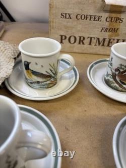 Portmeirion Birds of Britain 1978 Coffee Set With Milk And Sugar+ 6 Side Plates