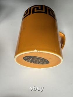 Portmeirion Greek Key coffee set Orange/black Susan Williams-Ellis 1960's