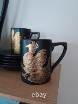 Portmeirion Phoenix Vintage coffee set black gold John Cuffley design