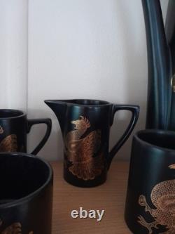 Portmeirion Phoenix Vintage coffee set black gold John Cuffley design