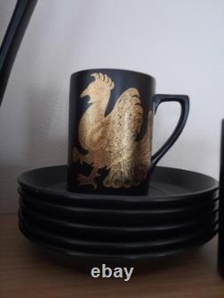 Portmeirion Phoenix Vintage coffee set black gold John Cuffley design