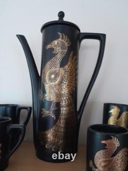 Portmeirion Phoenix Vintage coffee set black gold John Cuffley design