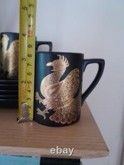 Portmeirion Phoenix Vintage coffee set black gold John Cuffley design