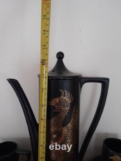 Portmeirion Phoenix Vintage coffee set black gold John Cuffley design