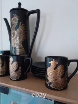 Portmeirion Phoenix Vintage coffee set black gold John Cuffley design