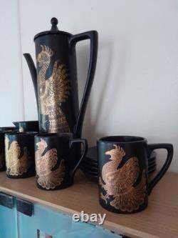 Portmeirion Phoenix Vintage coffee set black gold John Cuffley design