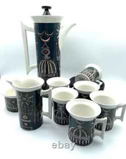 Portmeirion Pottery Magic City Coffee Set Susan Williams-Ellis Serves 6 Vintage