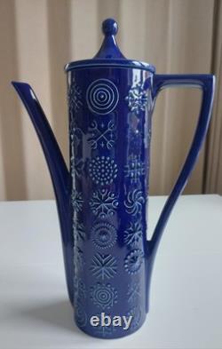 Portmeirion Pottery Totem Blue Ceramic Coffee Set Susan Williams-Ellis vintage