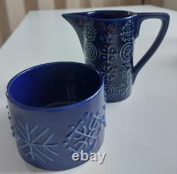 Portmeirion Pottery Totem Blue Ceramic Coffee Set Susan Williams-Ellis vintage