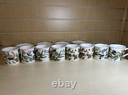 Portmeirion The Botanic Garden Set Of 8 Coffee Mug /Cups & Saucers 1972 Vintage