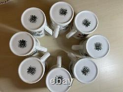 Portmeirion The Botanic Garden Set Of 8 Coffee Mug /Cups & Saucers 1972 Vintage