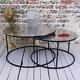 Qadiam Set Of 2 Round Occasional Tables Vintage Metal Coffee Side End Table