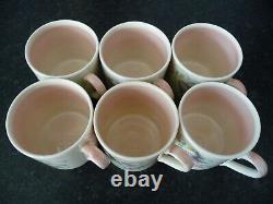 RARE, COMPLETE, 1930's SUSIE COOPER 16 PC. COFFEE SET IN PINK DRESDEN SPRAY