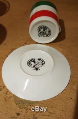 RARE Disney Mickey coffee cups Italian Italy Espresso Demitasse Set of 4 Vintage
