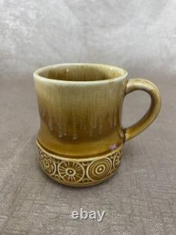 RARE Vintage Japanese Drip-Glaze Pottery Coffee Set Coffee Pot 4x Mugs Milk Jug