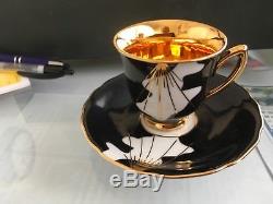 RGK Czechoslovak Vintage Art Deco Tea Coffee set, 6 Cups & Saucers, Display Case