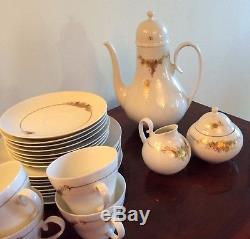 ROSENTHAL Vintage Romance Coffee Set Service for 8 White Gold Porcelain Medley