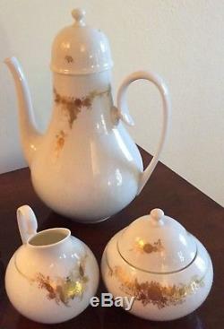 ROSENTHAL Vintage Romance Coffee Set Service for 8 White Gold Porcelain Medley