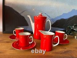 ROZPENDOWSKA BARBARA Porcelain Coffee Set Hand Painted Polish WLOCLAWEK Vintage