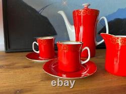 ROZPENDOWSKA BARBARA Porcelain Coffee Set Hand Painted Polish WLOCLAWEK Vintage