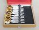 Russian Ussr Vintage Guilloche Gilt Silver 875 Set 12 Coffee Spoons With Box 168gr