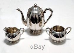 Rare Antique Vintage Sterling Silver 3 Piece Sanborns Mexico Coffee Tea Set
