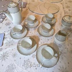 Rare Noritake Damask 5698 Vintage Fine China 6 piece Coffee Set Stunning