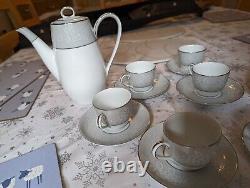 Rare Noritake Damask 5698 Vintage Fine China 6 piece Coffee Set Stunning