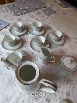 Rare Noritake Damask 5698 Vintage Fine China 6 piece Coffee Set Stunning