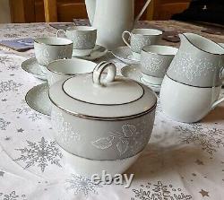 Rare Noritake Damask 5698 Vintage Fine China 6 piece Coffee Set Stunning