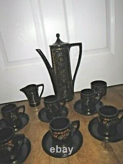 Rare Portmeirion Coptic Brocade Complete Coffee Set For 6 Susan Williams Ellis