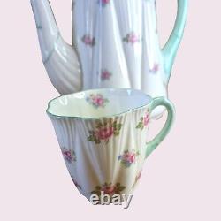 Rare Shelley China Dainty Rosebud 15426 Coffee Set 6 X Cups & Saucers